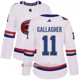 Dame Ishockey Montreal Canadiens Tröja Brendan Gallagher 11 Adidas 2017-2018 Vit Classic Authentic